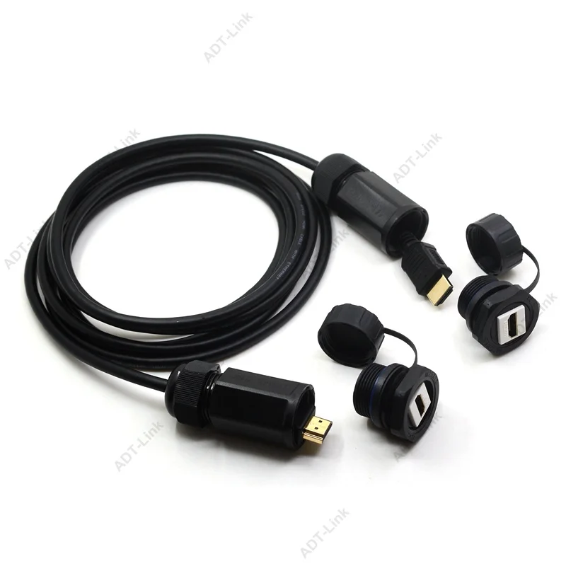 HDMI водонепроницаемый 2,0 4 к Женский кабель 3 м IP68 два разъема с обеих сторон концы водонепроницаемый HDMI конвертер M25
