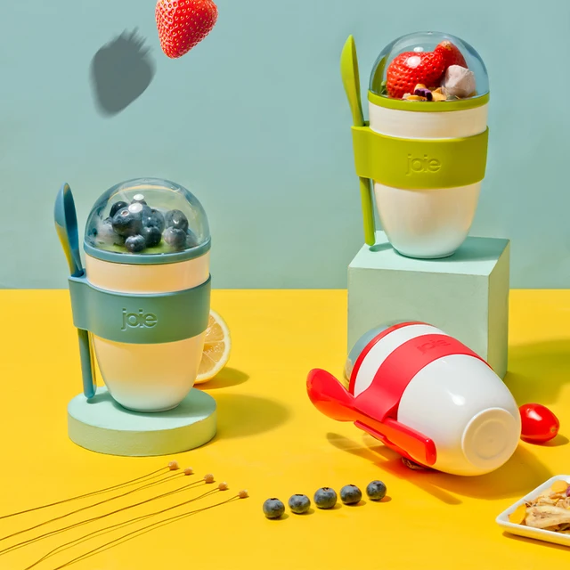Joie Reggeli Csésze Hordozható Különböző Színű Joghurtos Dió Gabona Gyümölcs Saláta Müzli Piknik Palack Ajándék Diétás Tartály Kanál - Image 2