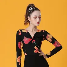 Сексуальная Одежда для танцев Топ для женщин ice silk Латинская Сальса Румба Танец Чача сценический костюм для практики yt1202