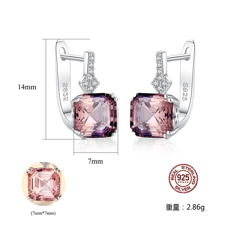 925 sterling silver earrings female Morgan stone high quality Zircon Earrings Wedding Engagement Fashion Jewelry Gifts
