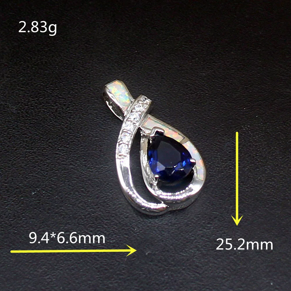Gemstonefactory Jewelry Big Promotion 925 Silver White Opal Amazing Sapphire Women Ladies Gifts Necklace Pendant 20214519