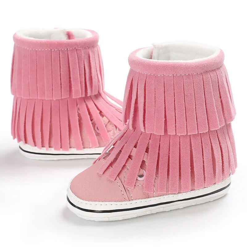 New Baby Girl Boy Snow Boots Winter Booties Fashion Infant Toddler Newborn Baby Girl Boy Crib Shoes Warm Tassel Snow Boots 0-18M