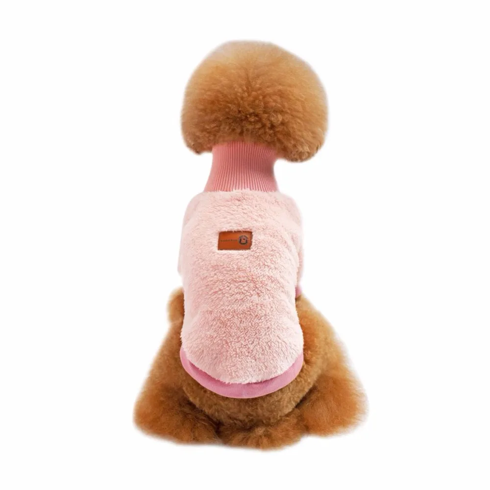 

Autumn And Winter New Pet Clothing Velvet Solid Color High Collar Sweater Two Feet Teddy Small Dog Clothes,