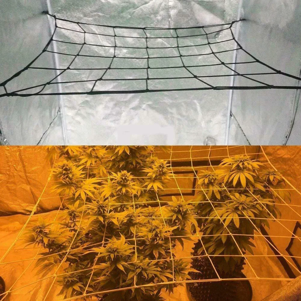 Trellis сетки стальные крючки Вязание практичный забор гибкие садовые фасоли растения эластичные сетки дома фермы палатки