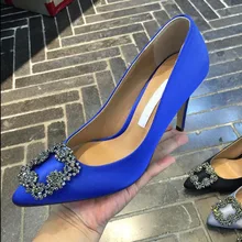Zapatos clásicos de marca para mujer, zapatos de tacón alto de seda con diamantes de imitación, 8cm, 6cm, calzado rojo de boda, buena calidad, 35-42, 2021