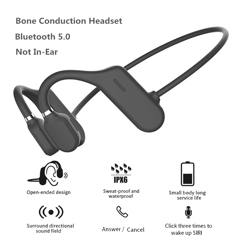 Наушники Bluetooth 5.0 беспроводные с костной проводимостью водонепроницаемые 18g |