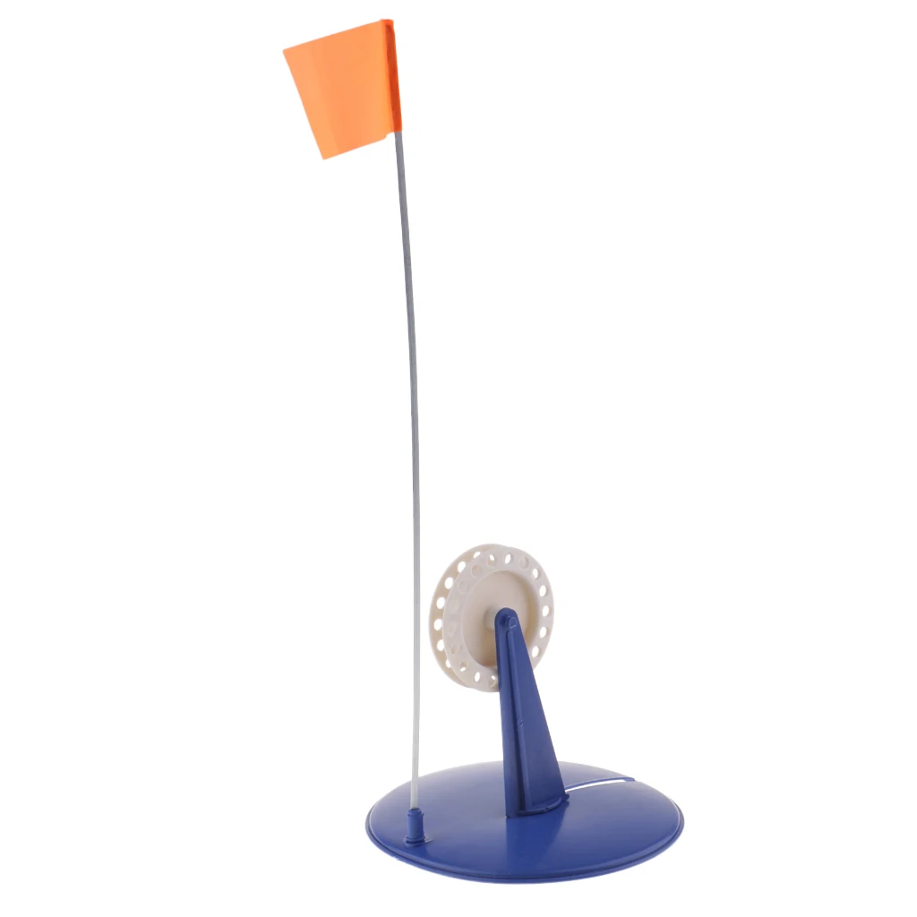 Прочный ABS ледяная Удочка Круглый наконечник с оранжевым флагом зимняя рыбалка