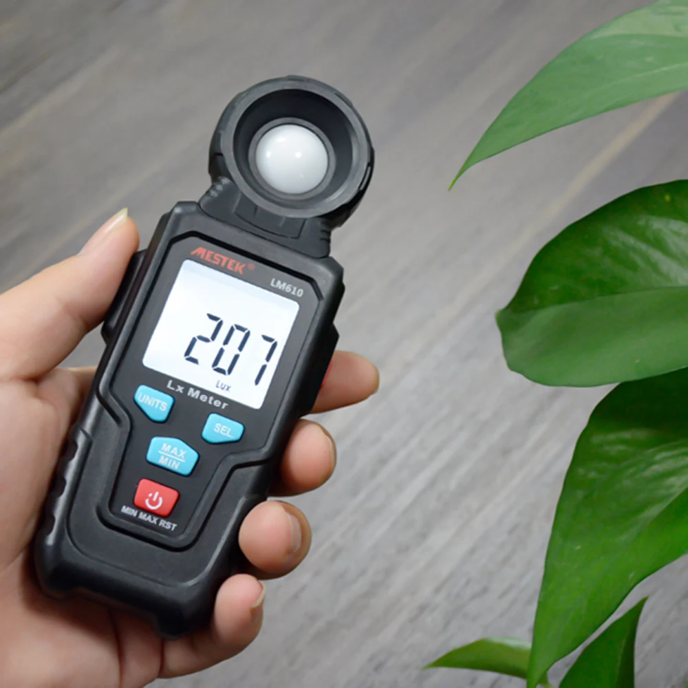 

2 In 1 Luxmeter Temperature Meter Automatic Light Meter 200000 Lux Light Sensor Luminometer LCD Lightmeter With Backlight