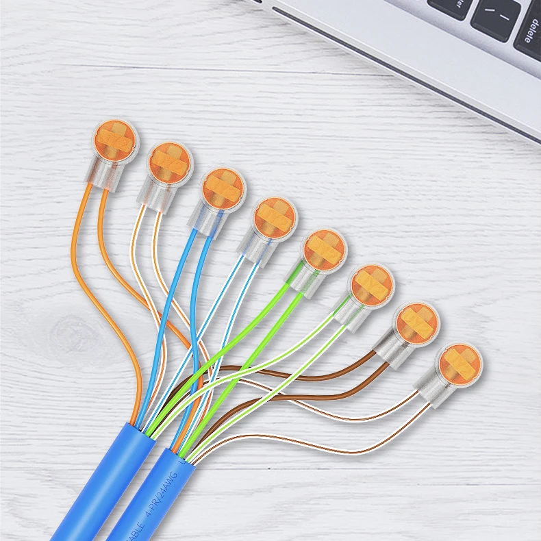 AMPCOM 100PCS Rj45 Connector Crimp Connection Terminals K2 Connector Waterproof Connectors K2 Network Cable Terminals