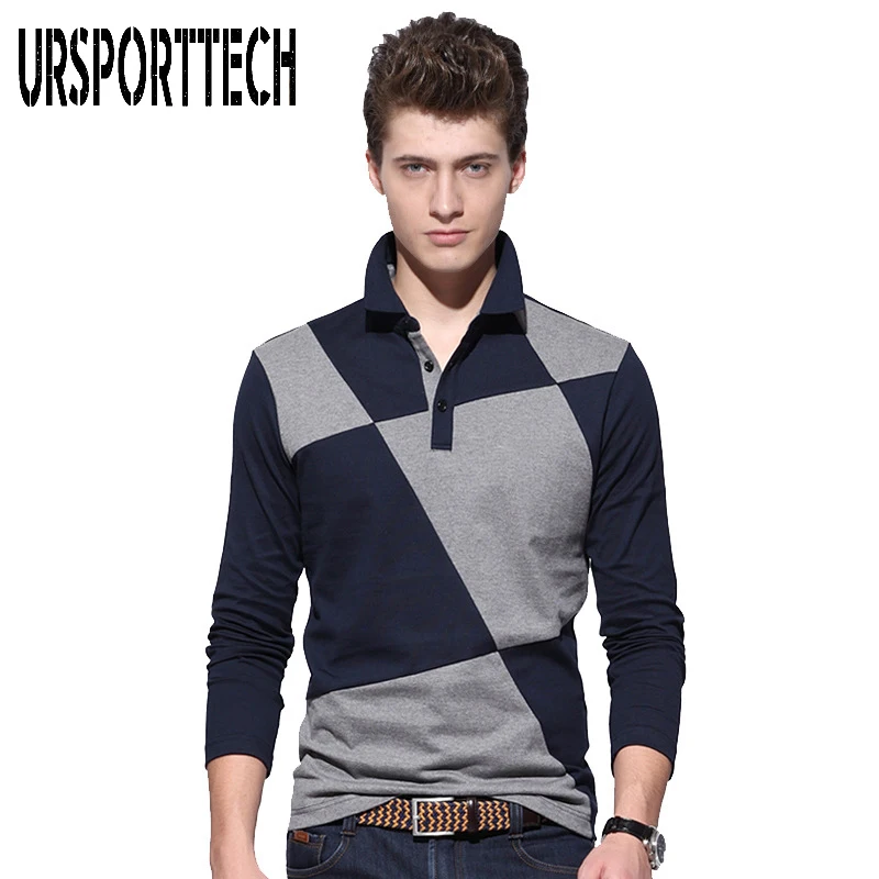 2020 новые мужские рубашки поло с длинным рукавом весна осень бренд повседневная