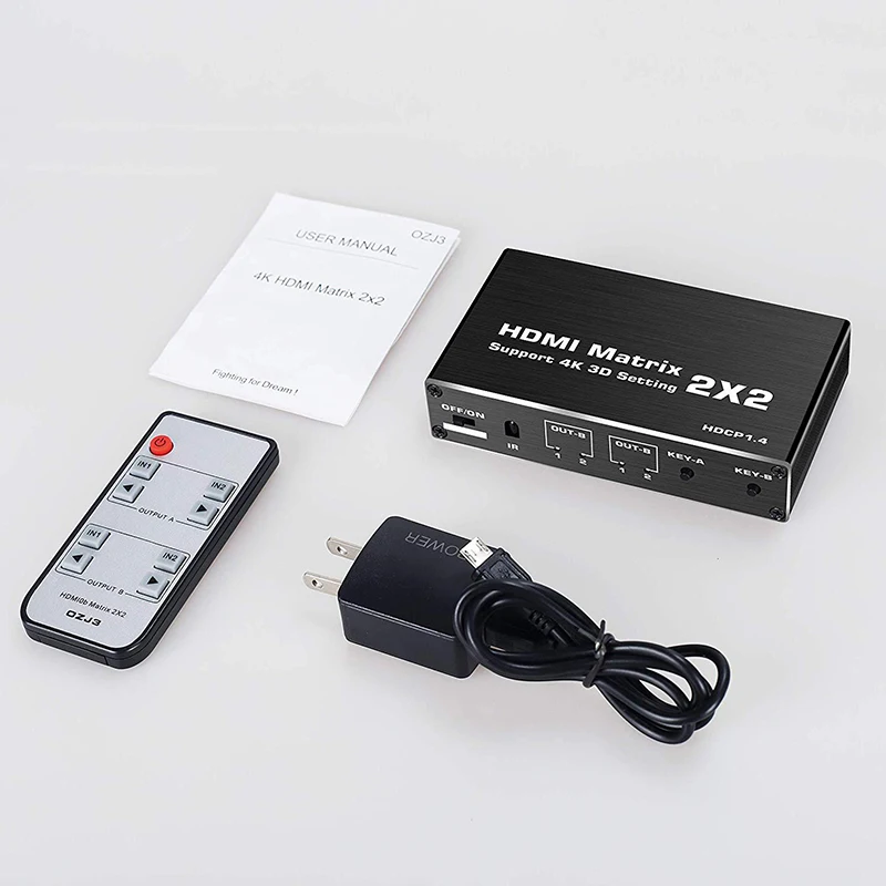 HDMI матрица KuWFi 2x2 HD поддержка 4K 3D настройки разветвитель переключатель 1 4 HDCP до @ 60