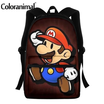 

Coloranimal Cartoon Design Backpack for Student Girls High School Backpacks Mario Prints backbags Book Bags Teens Travel Bags