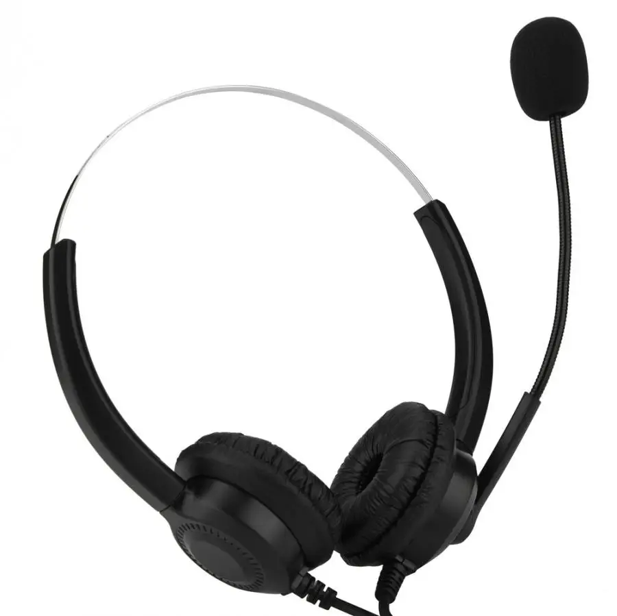 Call Center USB Headset Noise Cancelling Headband Headphone Mic for PC Tablet