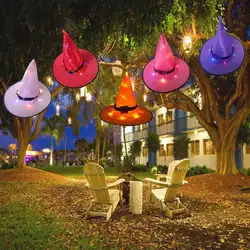 Современное новое поступление Хэллоуин Сияющий творческий светодиодный волшебник, ведьма оранжевая шляпа шапка голова для карнавального