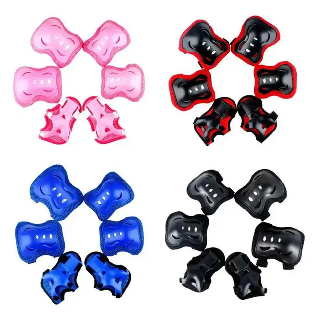 6Pcs/Set Adults Kids Protective Gear Cycling/Skating Knee Pads Elbow Pads Wrist Guard for Rollerblading Skateboard Bike Scooter 2