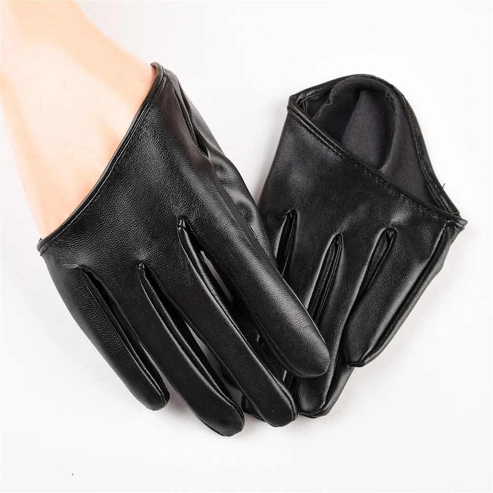women's leather half palm gloves