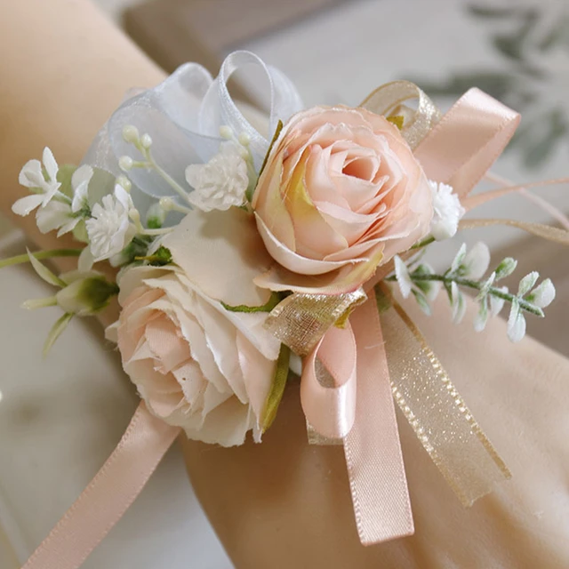 Wrist Corsages for Wedding Hand Flower Bridesmaid Bracelet Wedding Bridal  Wrist Flower Accessories Marriage Decoration - AliExpress