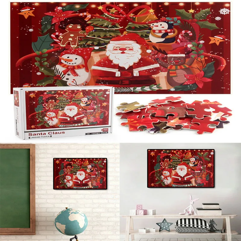 

1000 Piece Santa Claus Jigsaw Puzzles Adult Kids Decompression Game Toy Educational Children Creative Gifts