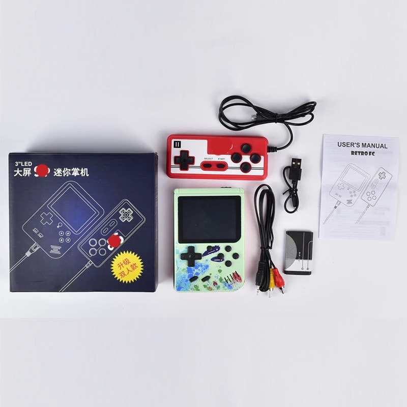 Colorful Retro Portable Mini Handheld Video Game Console 8-Bit 3.0 Inch Color LCD Kids Color Game Player Built-in 400 games