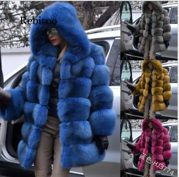 Новая зимняя импортная шуба из лисьего меха женская темпераментная теплая Женская куртка размера плюс модная шуба из искусственного меха