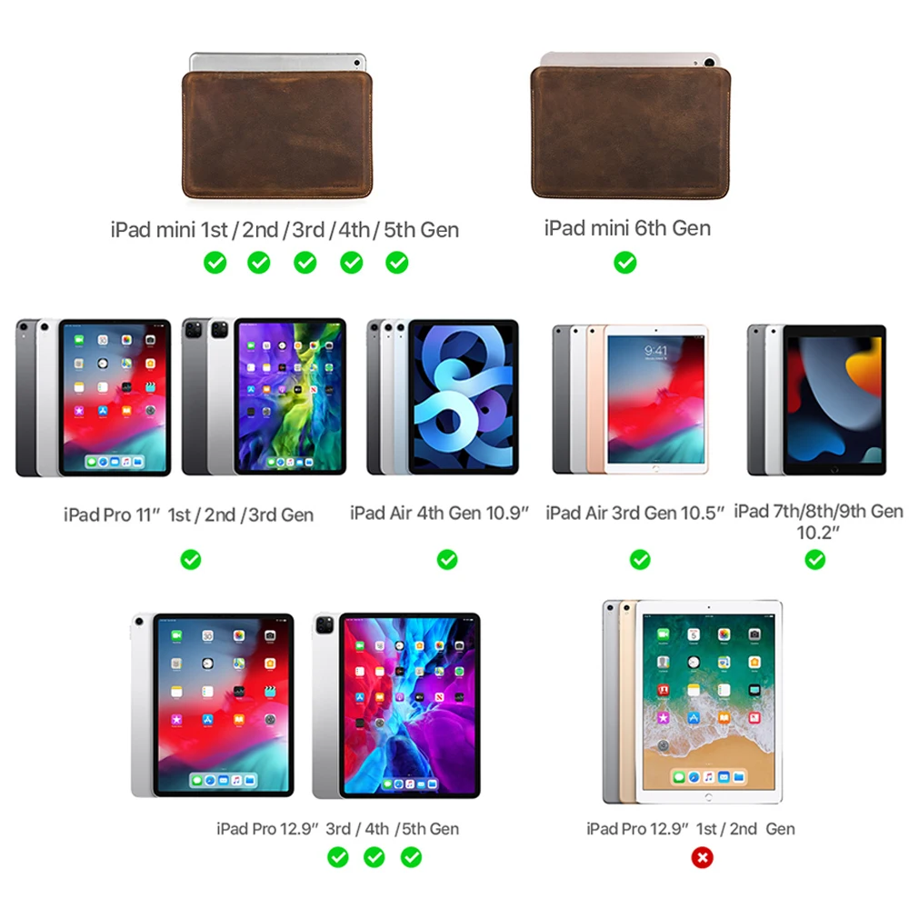 Capa de Couro para Ipad Pro Capa Capa para Ipad Pro 11 Ipad Air Air Pro 12 8th 9th 9th Geração Ipad Mini 1 - Imagem 5