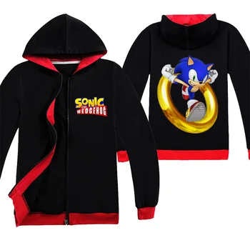 

Clothing Suit for Boys Sonic The Hedgehog Jojo Siwa Black Shirts Hooded Outwears Long Sleeve Boys Clothing Casual Tracksuit