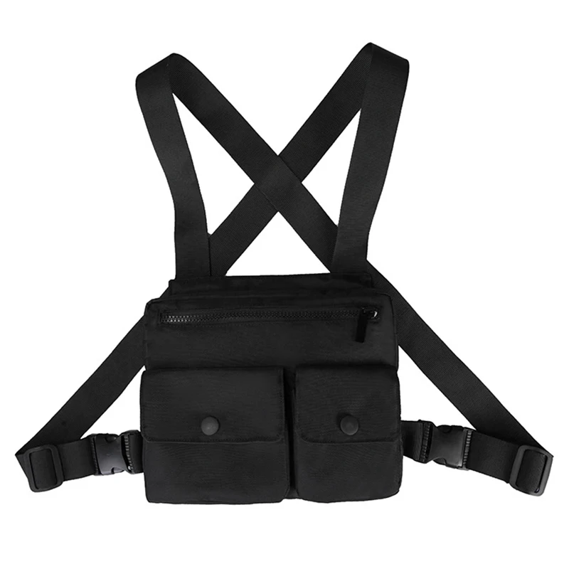 

Men Chest Utility Bag Multi-Function Pocket Fashion Strap Vest Hip-Hop Street Wear Chest Bags for Women