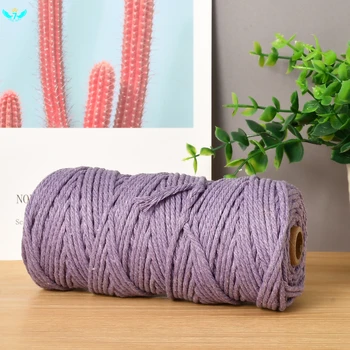 

100 m x 3 mm Cotton Rope Cord for Macrame Hand Woven Decoration Gift Cake Packaging 100m*3mm HTML