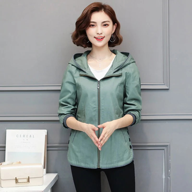 Женская ветровка весна осень 2020 Повседневная дикая куртка однотонная женская