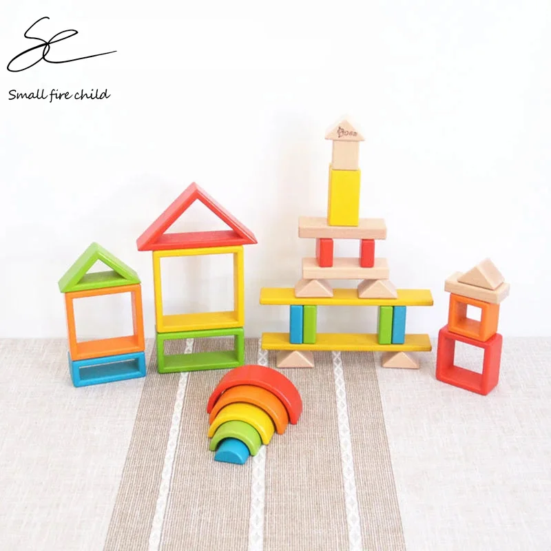 32 шт. деревянные блоки для сборки в коробке|Деревянные конструкторы| |