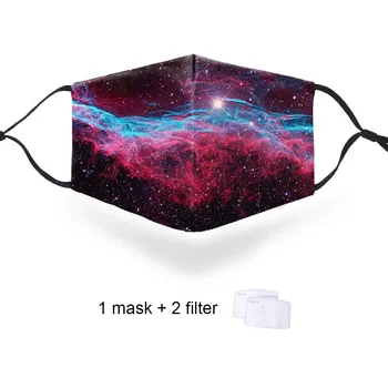 

Starry Sky Galaxy Space Anti-Dust Face Mouth Mask PM2.5 Filter Protective Washable Reusable Masks 3D Printed Masks Respirator