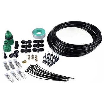 

MIXC 26.2FT Outdoor Mist Cooling System Kits Fan Misting Kit Patio Animal Plants Swimming Garden Irrigation Cooling Kits