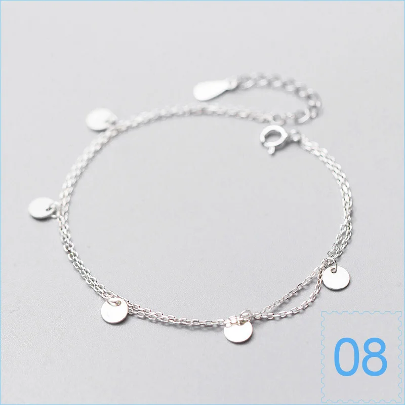 DS1867 Trusta 925 пробы серебряные Модные женские ювелирные изделия двухслойный браслет с бусинами 16 см для подарка для девушек и девушек Прямая поставка DS454 - Окраска металла: DS1867