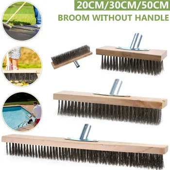 

20/30/50cm Durable Metal Wire Broom Sweeping Brush Head Sweeping Tool Floor Garden Moss Cleaner Scrubber Replacement Head