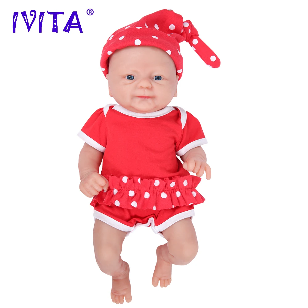 IVITA WG1512 36cm 1,65 kg Volle Körper Silikon Bebe Reborn Puppe mit 3