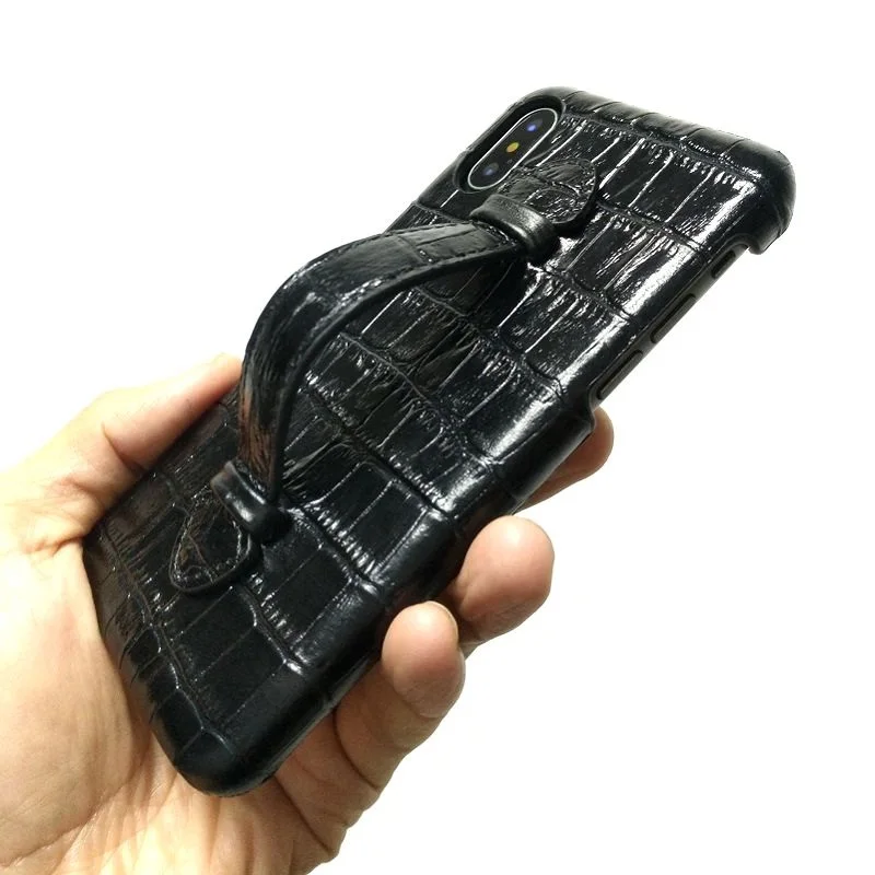 Чехлы для телефонов iPhone X XS 10 из натуральной кожи с крокодиловым ремешком и