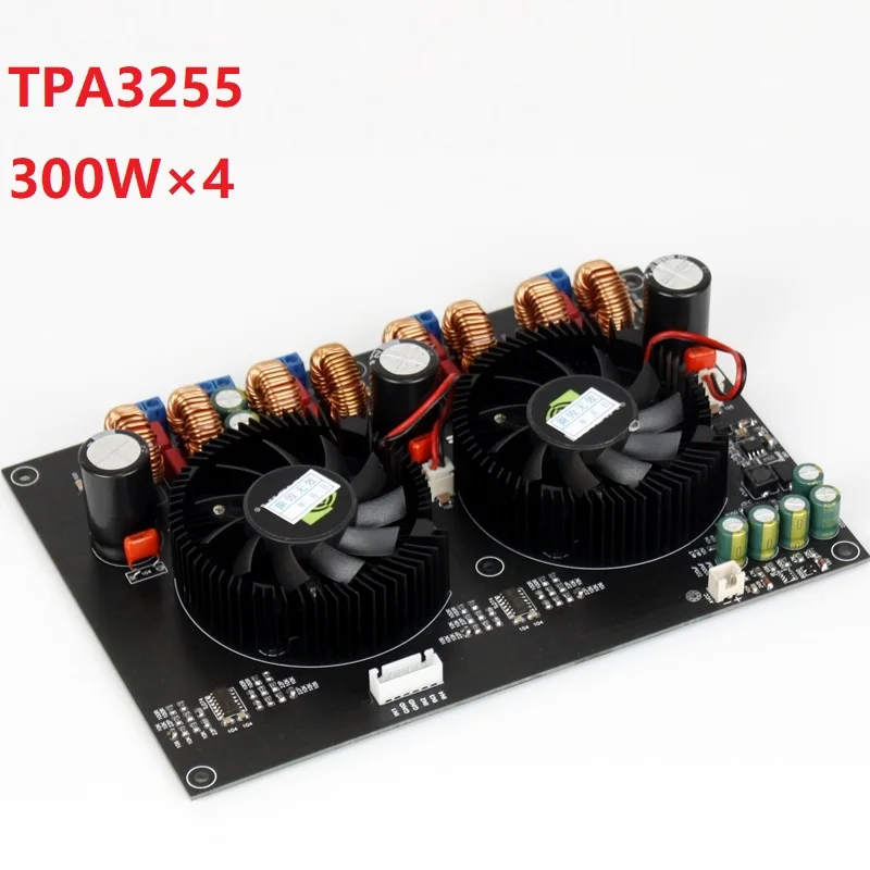 

TPA3255 Power Amplify Board 4 Channel Digital class D High Power Amplifier Board 300W*4 Fan DC24-48V