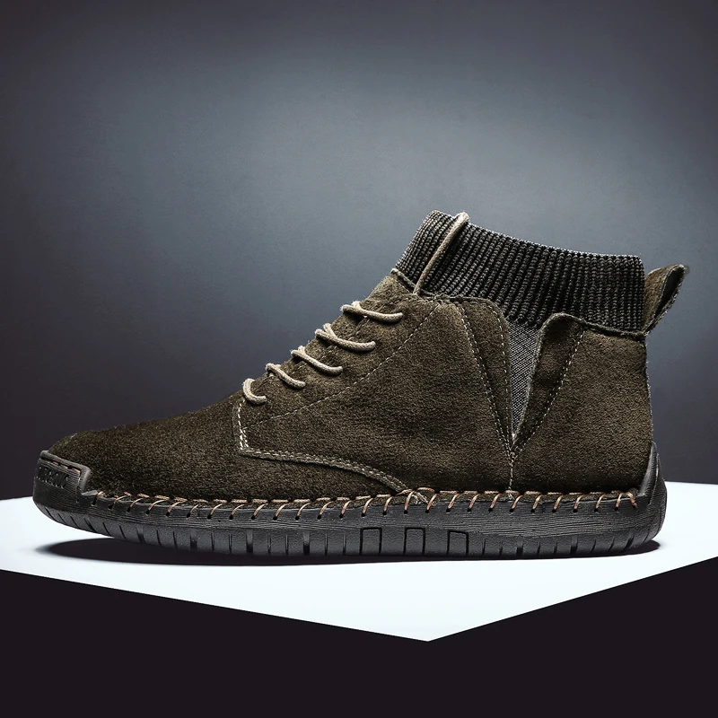 38-48 зимние ботинки Нескользящая теплая удобная зимняя обувь для мужчин#9007