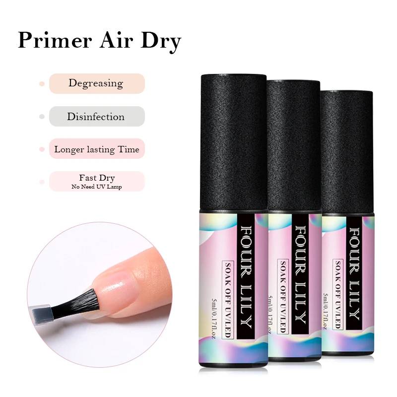 

Four Lily 5ml Long Lasting Fast Air Dry Primer UV LED Gel Base Primer Nail Adhesives Gel polish Lacquer DIY Manicure Design