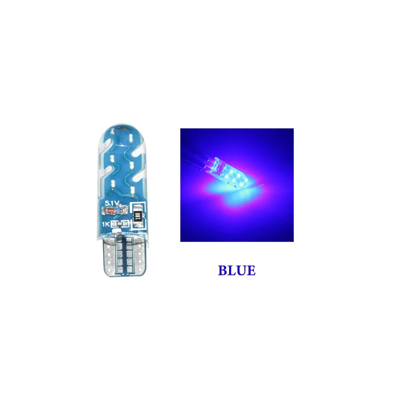 2 шт. T10 w5w Автомобильный светодиодный лампы 194 w5w 12SMD со стробоскопической вспышкой для Canbus без ошибки силиконовый светодиодный светильник разрешение на парковку номерного знака КУПОЛ 12V - Испускаемый цвет: Синий
