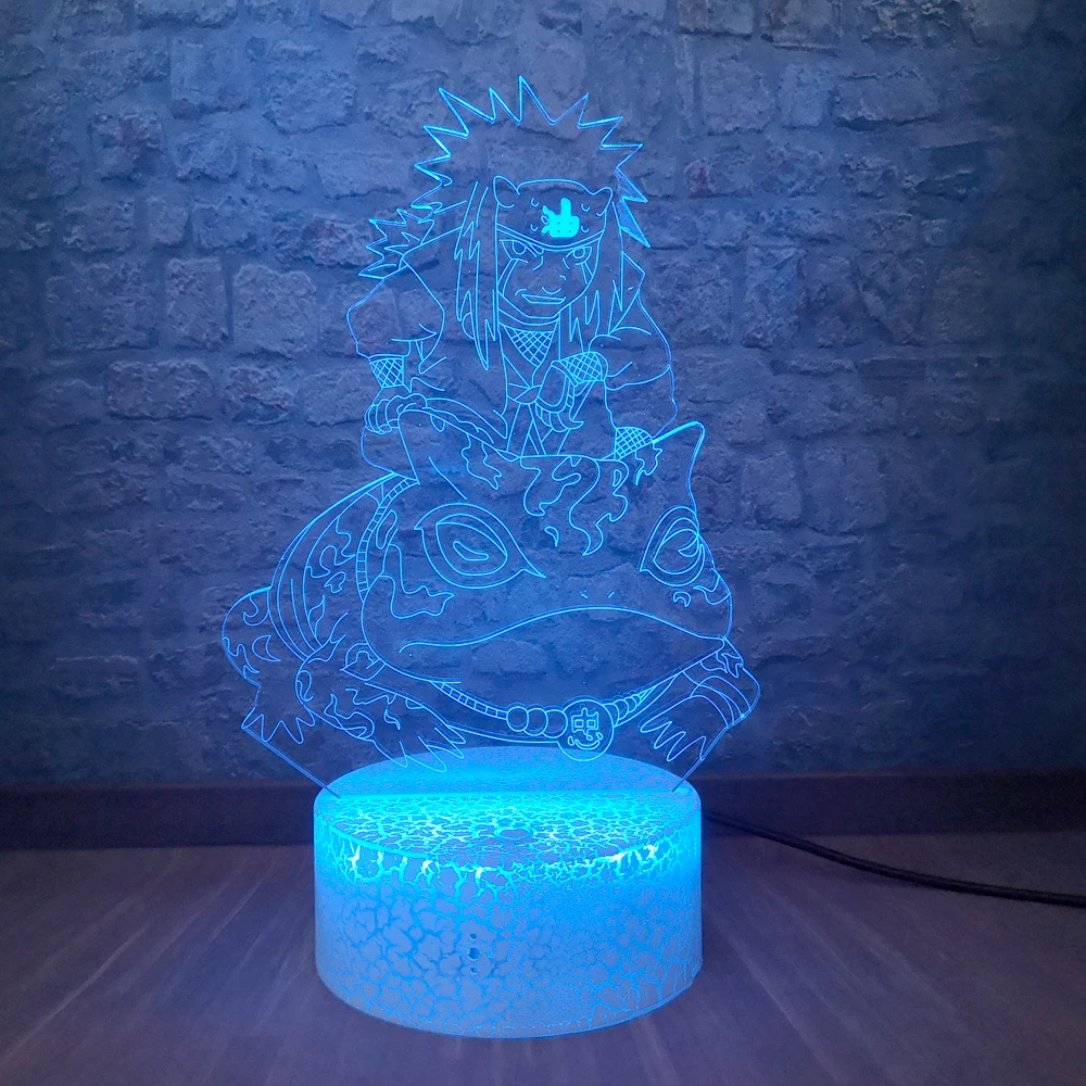 Japan Anime Naruto Figure Jiraya LED 3D Night Light for Kids Novelty Home Decorative Atmosphere Table Lamp Dropship | Лампы и