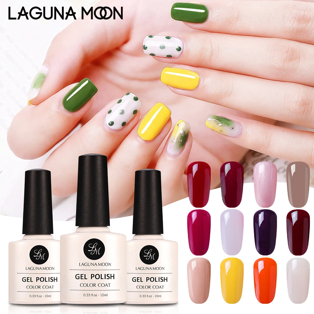 Lagunoon10ml классический цвет УФ гель лак для ногтей светодиодный замачивающийся лак маникюрный лак для салона красоты ногтей гель лак для ногтей