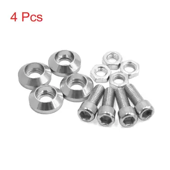 

uxcell 6mm Universal Silver Tone Motorcycle Windscreen License Plate M6 Bolts Screw 4Pcs