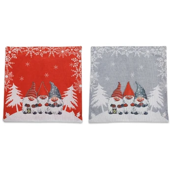 

4pcs Christmas Decorations Gnome Swedish Tomte Pillow Case Throw Sofa Cushion Cover Home Decoration