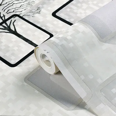 K186134 Современные 3D квадратные обои для стен Северное дерево геометрические обои рулон ПВХ водонепроницаемая контактная бумага для фоновых стен - Цвет: K186134