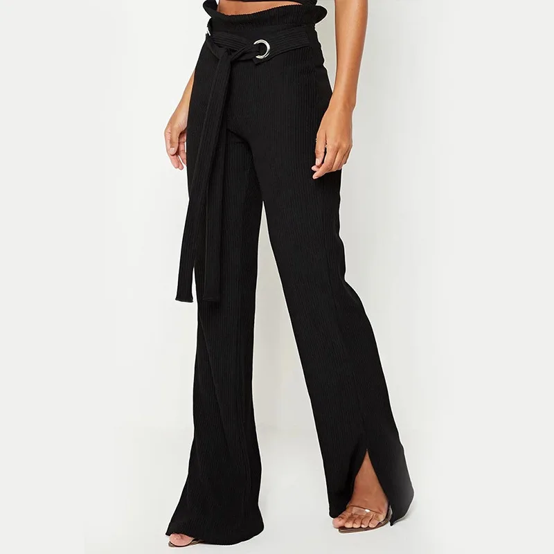 Sweatpants Promotion Polyester Solid Casual Wide Leg Pants Zipper Fly Flat Vadim 2019 New Best Selling Corduroy Wide Leg Women 