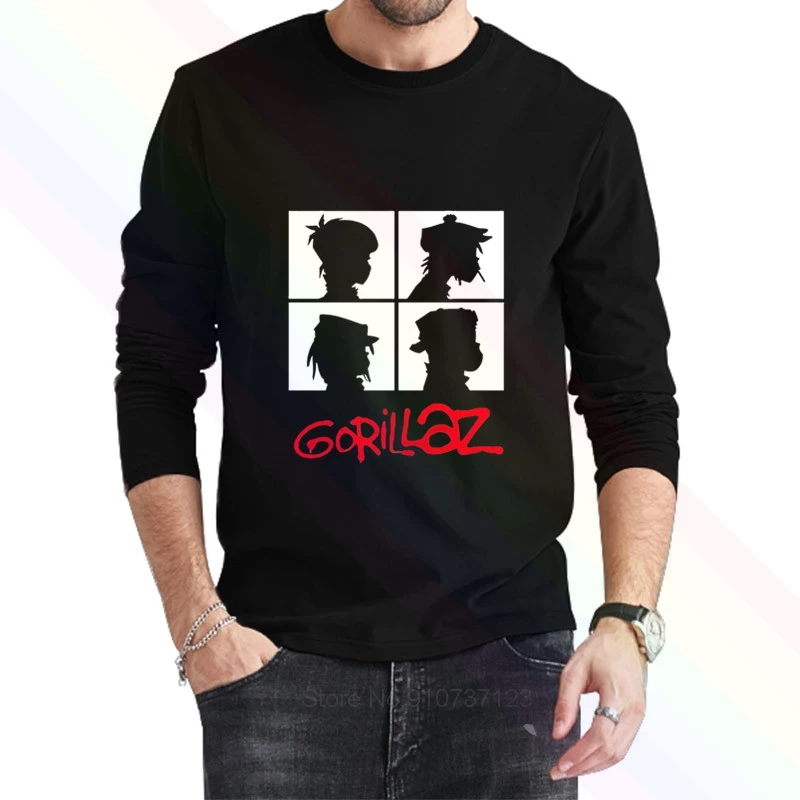 С принтом музыкальной группы gorillaz Логотип Классический комплект из черной кофты