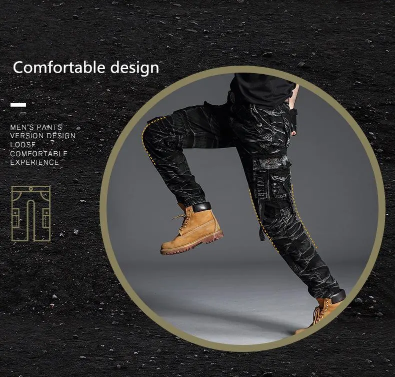 Уличная одежда, черные брюки-карго, techwear joggers, модные камуфляжные тактические брюки с множеством карманов, мужские повседневные брюки modis