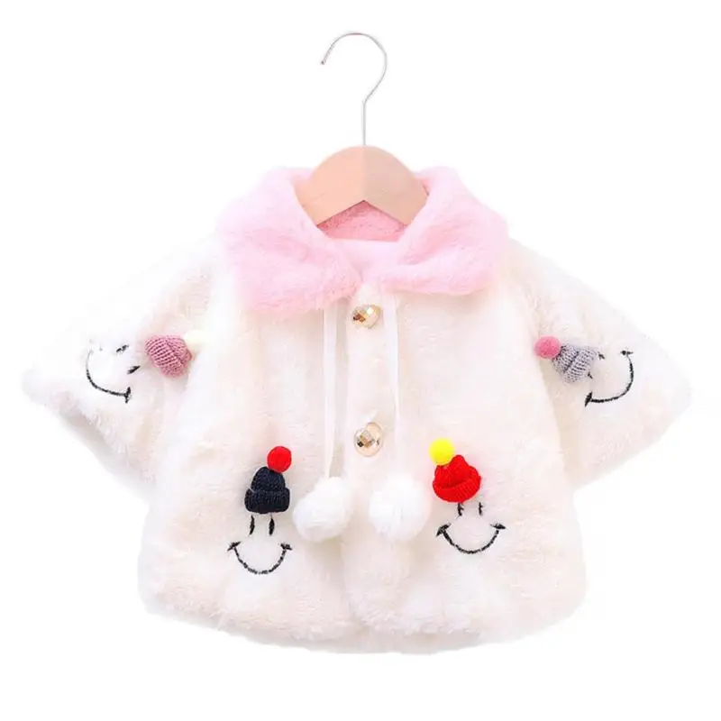 

Newest Embroidery Girl Baby Wool Coat Floral Buttons Long-Sleeves Kids Thicken Coat Spring Winter Warm Toddler Cloak Fleece Coat