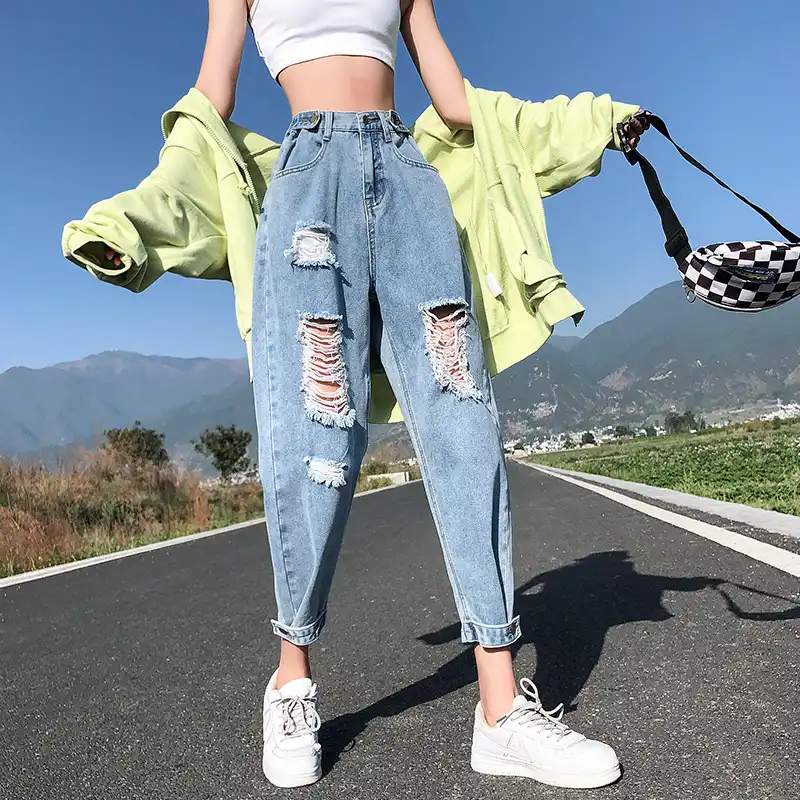 Vintage ripped boyfriend jeans Clearance